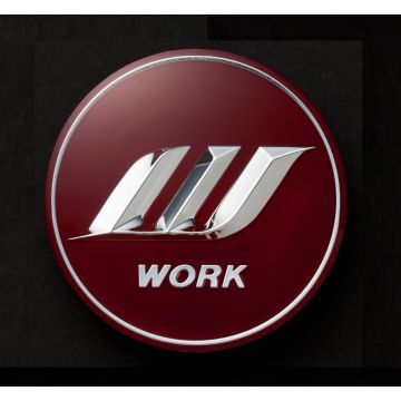 WORK Optional "W" Centre Cap - Red/Silver (Big Base)