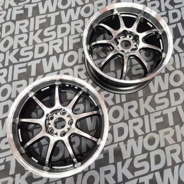 Pair of WORK Emotion D9R Wheels 18"X8.5" ET32 5x114.3 Finished in GT Silver