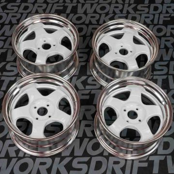 WORK Meister S1-2P SET OF FOUR 15"X8" 4x100 ET20 in White with Polished Lips