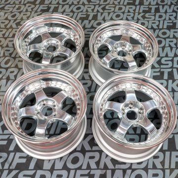 WORK Meister S1-3P STAGGERED SET 18"x9.5 ET12 & 18"x10.5" ET11 5x114.3 Bright Buff Finish with Polished Lips