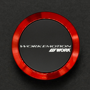 WORK Emotion Centre Cap (Flat Type / Black Finish with Red Ring)