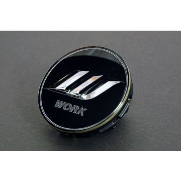 WORK Optional "W" Centre Cap - Black/Silver (Big Base)