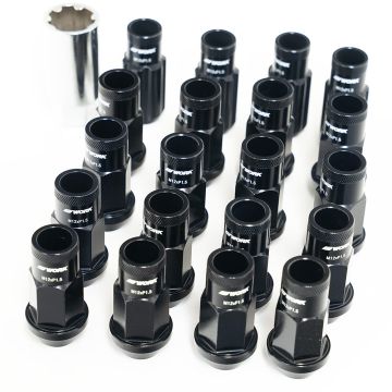 WORK Wheels M12x1.25 Wheel Nuts and Locking Nuts Set - Open End - Black