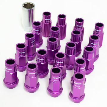 WORK Wheels M12x1.25 Wheel Nuts and Locking Nuts Set - Open End - Purple