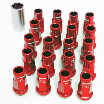 WORK Wheels M12x1.25 Wheel Nuts and Locking Nuts Set - Open End - Red